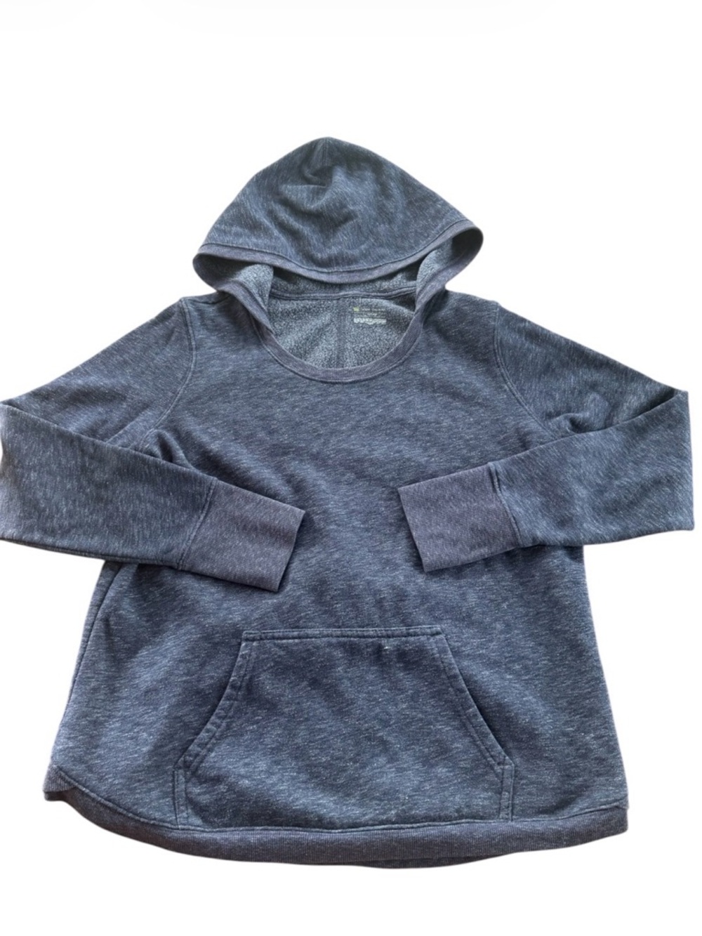 Tek Gear Heathered Navy Blue Hoodie Women's Large L Thumbholes Fleece Pullover